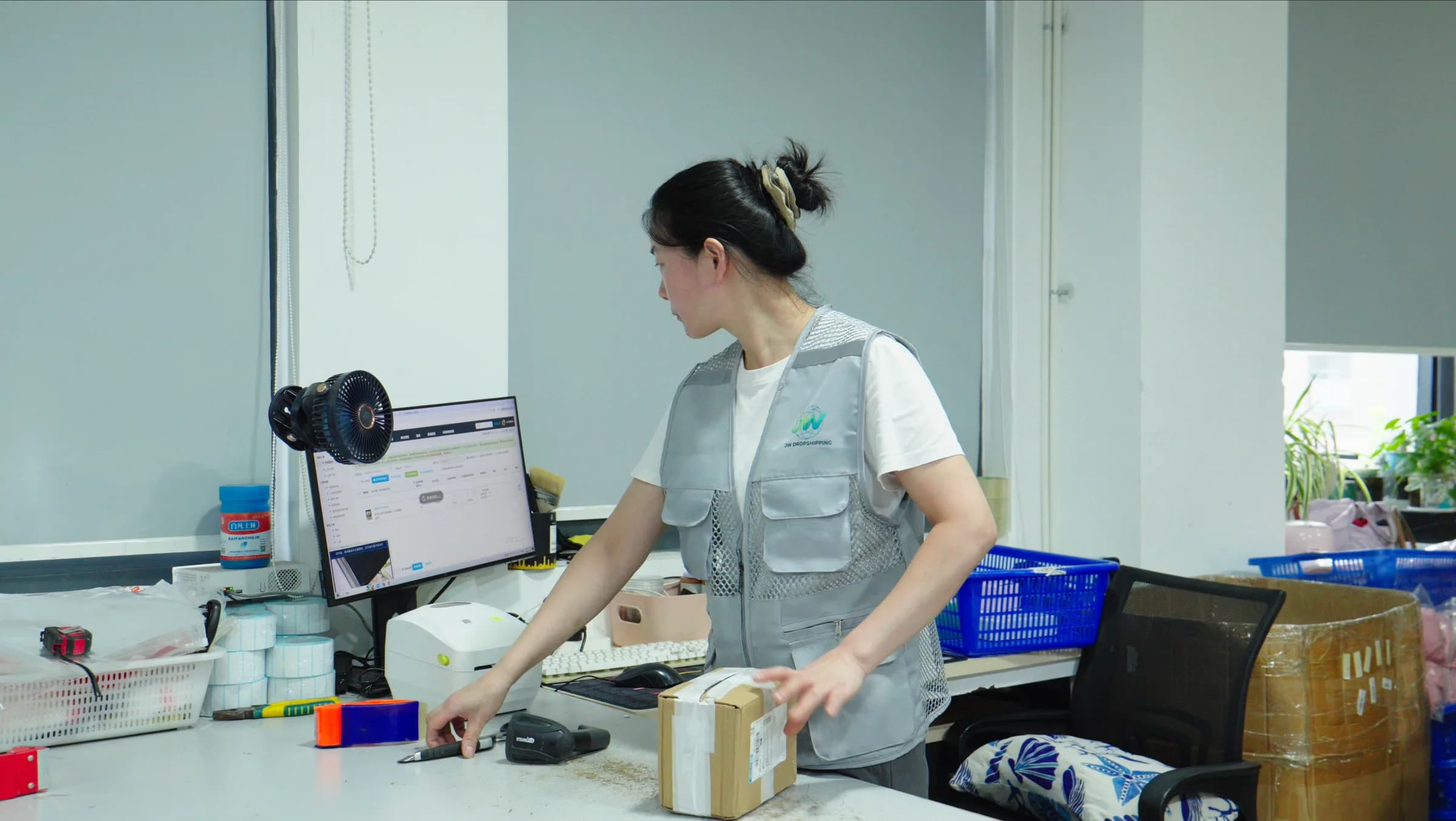 Warehouse quality-control check before stock release