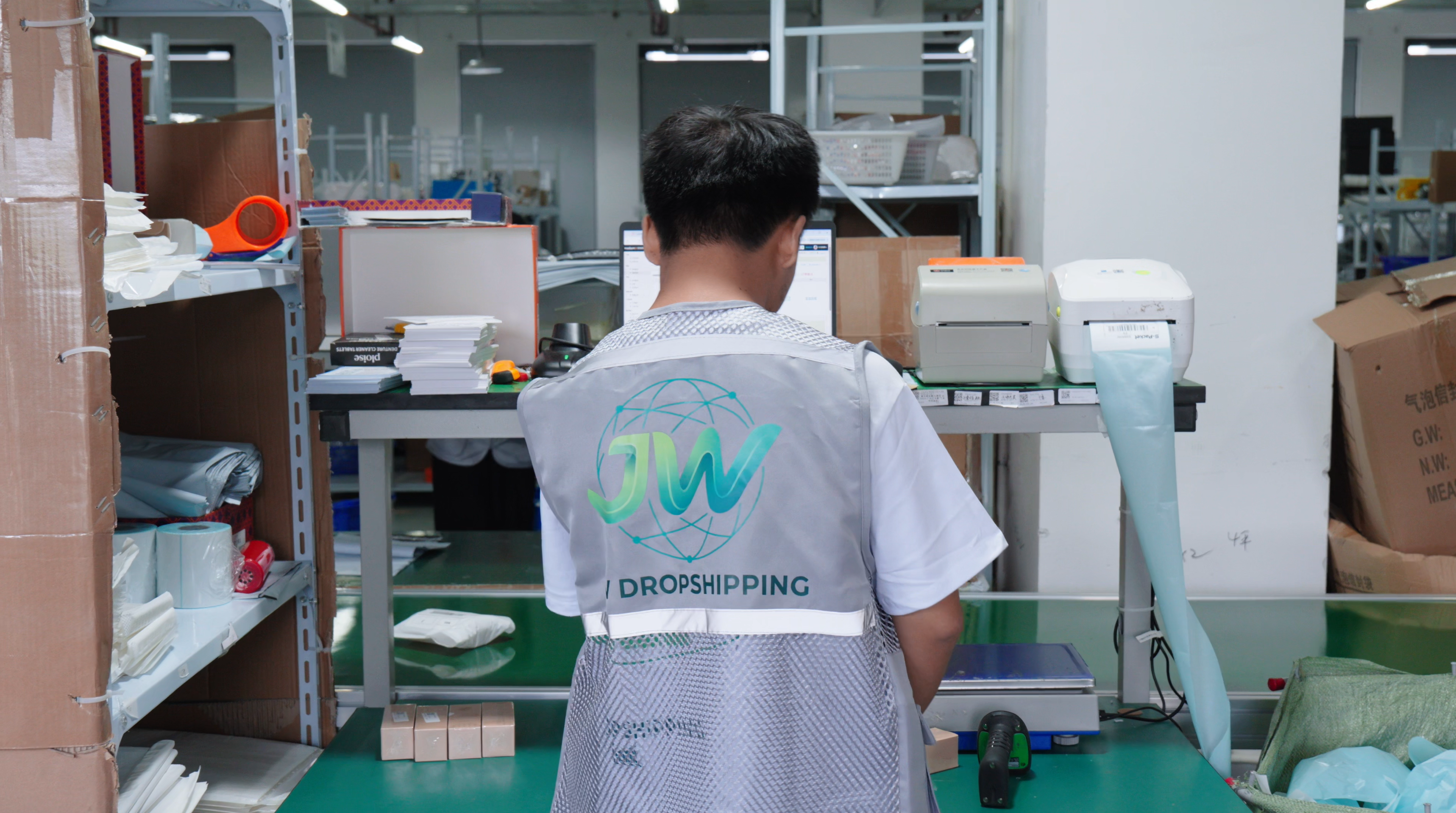 Carton label: JW team checking product quality before dispatch